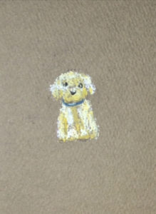 ダイソーのパステルで描く初心者向け子犬イラストのパステル画！
