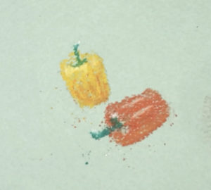 ダイソーの100均パステルを使った野菜のイラストの描き方の解説！その2